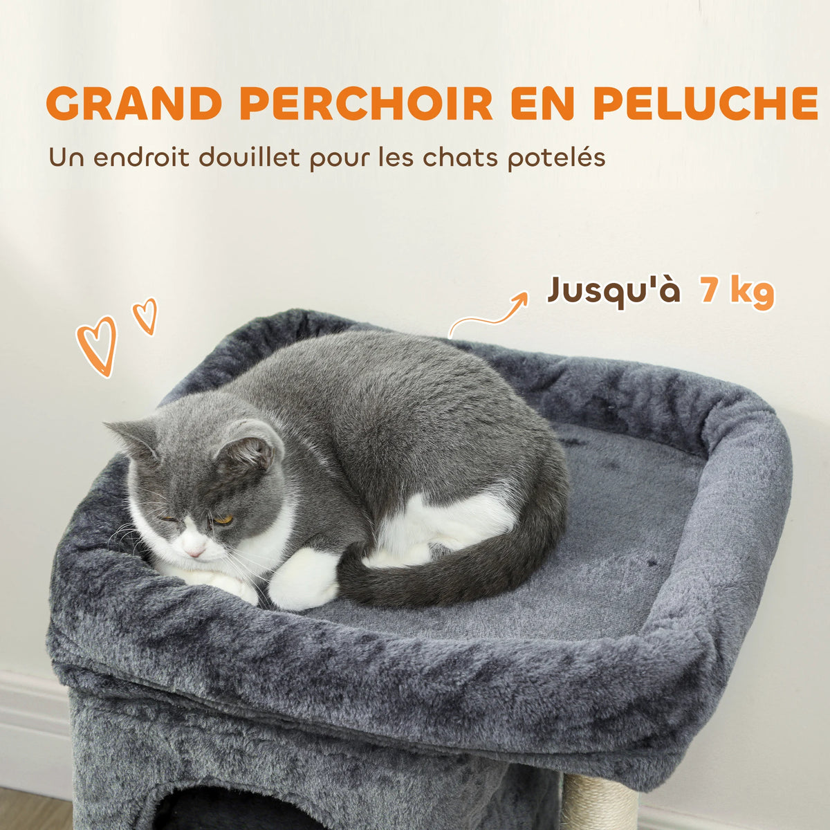 Grand perchoir en peluche de l'arbre à chat Peuplier — photo du fabricant