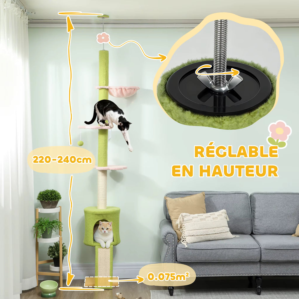 Arbre à chat Fleur — hauteur réglable