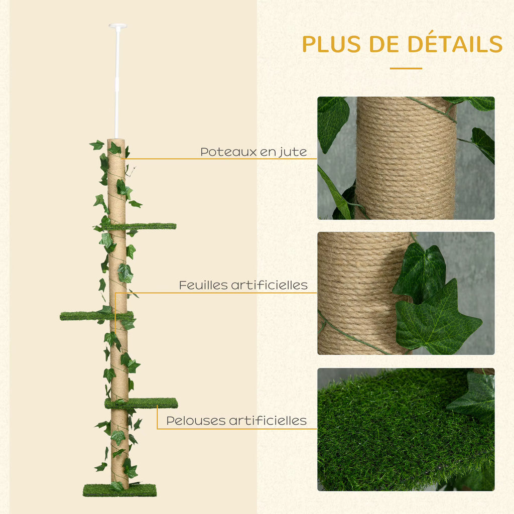 Arbre à chat Lierre — détails jute et lierre